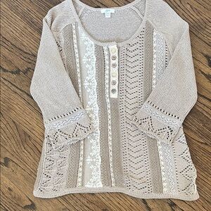 J. Jill Cream Knit Sweater
